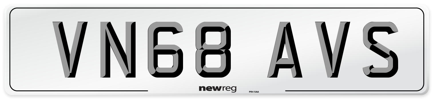 VN68 AVS Number Plate from New Reg